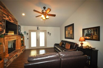 Back patio is accessible through the double doors!