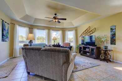 Living Room With Coffered Ceiling