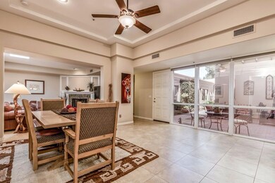 Dining Looks Out to Courtyard