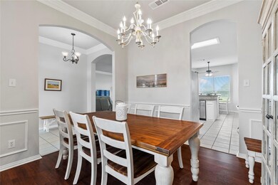Formal Dining Room view into the kitchen.