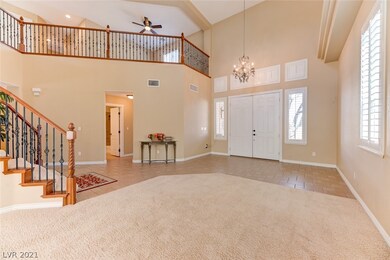 From dining room view of entry way into home displ