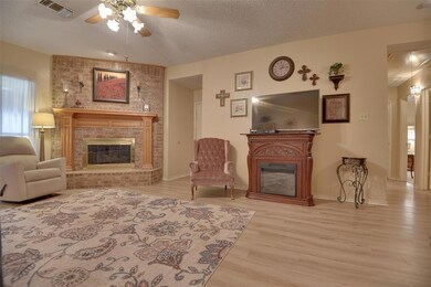 The gas log fireplace is just the place for wintry days and evenings.