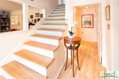 Entry foyer.  The library is to the left.