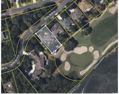 Aerial view of property's location with property parcel outlined
