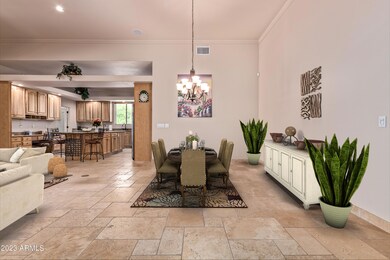Virtually staged dining area