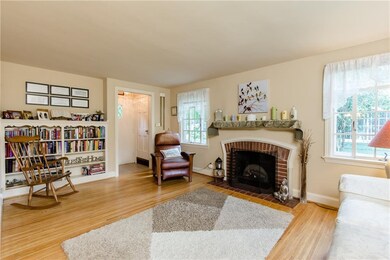 Brick fireplace and built-ins