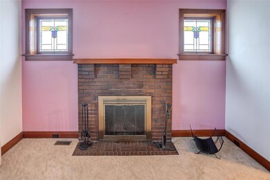 wood burning fireplace