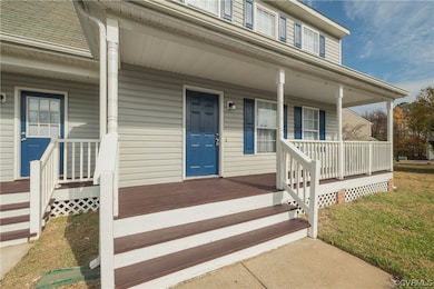 Exterior space with a porch