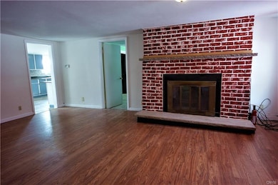Attractive wood burning fireplace