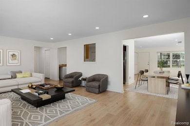 living room and dining room virtually staged