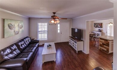 Living room open to kitchen
