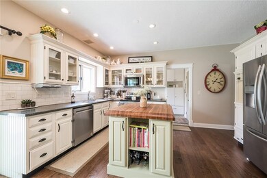 Kitchen with butcher block island