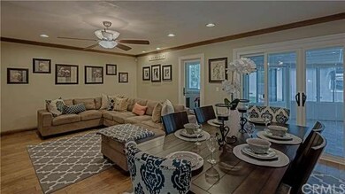 Living room and formal dining area