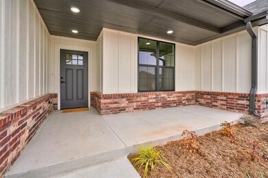 Large covered front porch and LED lighting