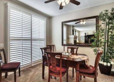 Spacious dining room adjoins living room and has a