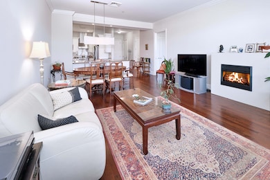 Living room with electric fireplace