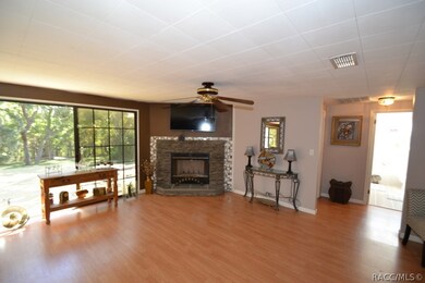 Living Room with Wood Burning Fireplace