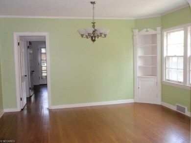 Formal dining room with corner built ins.