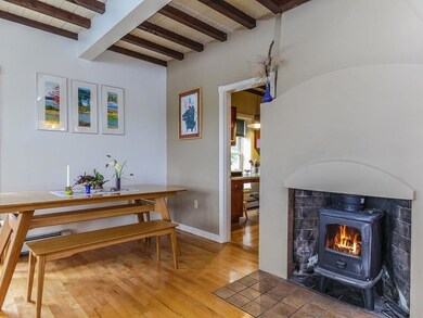 The wood stove in the main living...