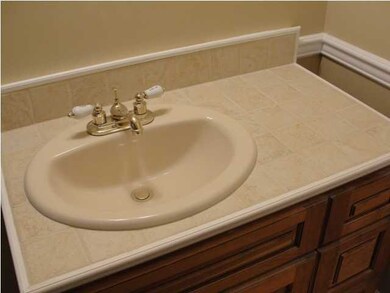 Tile counter top in bath