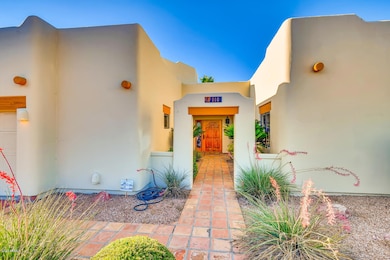 Adobe style front courtyard