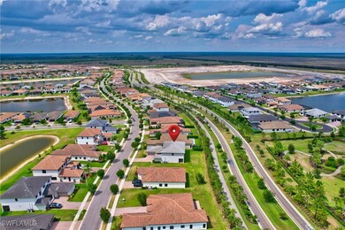 Aerial perspective of suburban area featuring a la