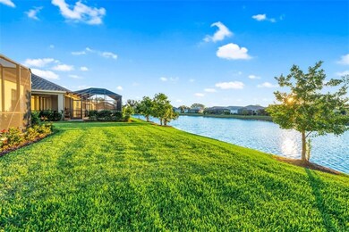 Large yard with open lake views