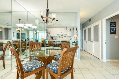 Open dining area with pass through counter to kitc