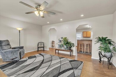 livingroom with light wood-type flooring