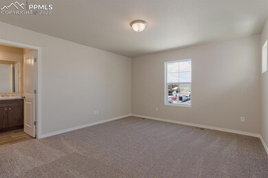 Master bedroom. Photos are from a model and not th