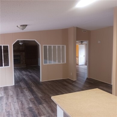 dining room with family room entry