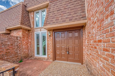 A modern brick exterior with a unique architectura