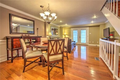 Note the crown molding, recessed lighting.