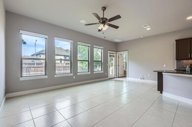 Unfurnished living room with light tile patterned