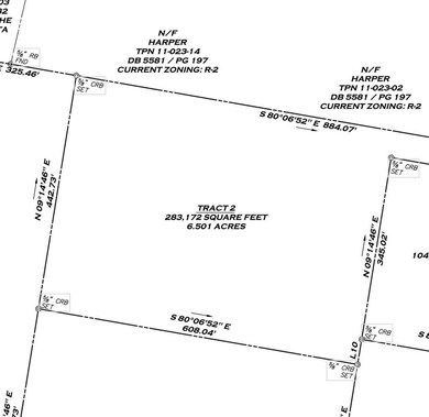 Actual tract boundaries