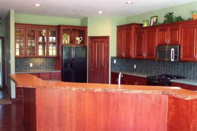 Beautiful Kitchen Cherry Cabinets Breakfast Bar wi