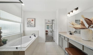 Primary bath with soaking tub