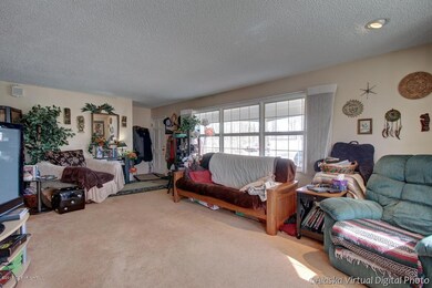 Living room with bay windows