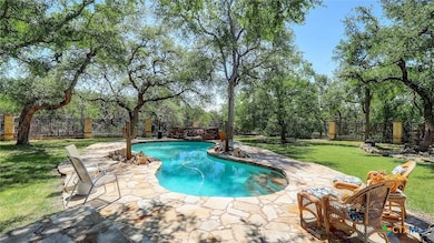 Free form pool with rock deck outer form