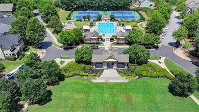 Aerial view of a pool area