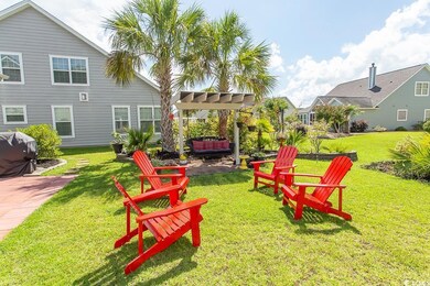 View of yard with a pergola