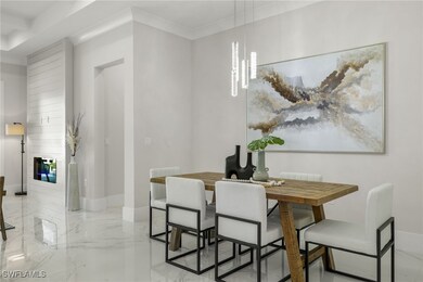 Dining room featuring crown molding