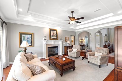 Fireplace & Double Trey Ceilings