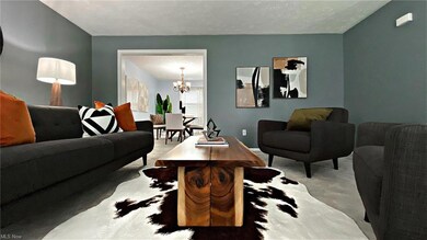 Living room with a textured ceiling