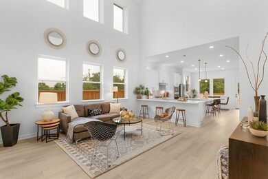 Living area featuring light wood-type flooring, p