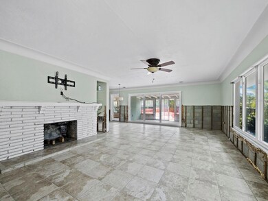 living room toward dining and 35' long lanai