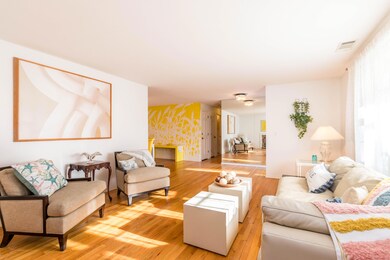 Living room easily flows into dining