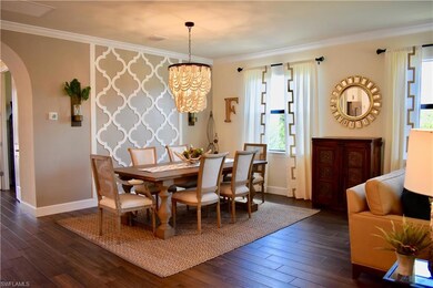 Dining area with custom woodwork