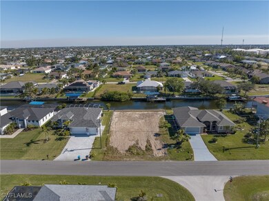 Aerial perspective of suburban area with a large b