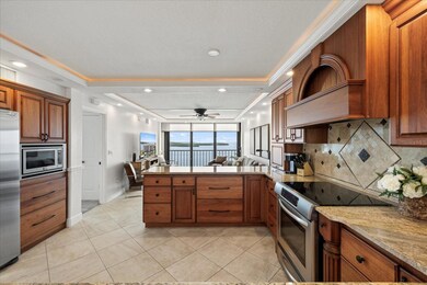 Luxury kitchen with soft close drawers and walnut wood cabinets